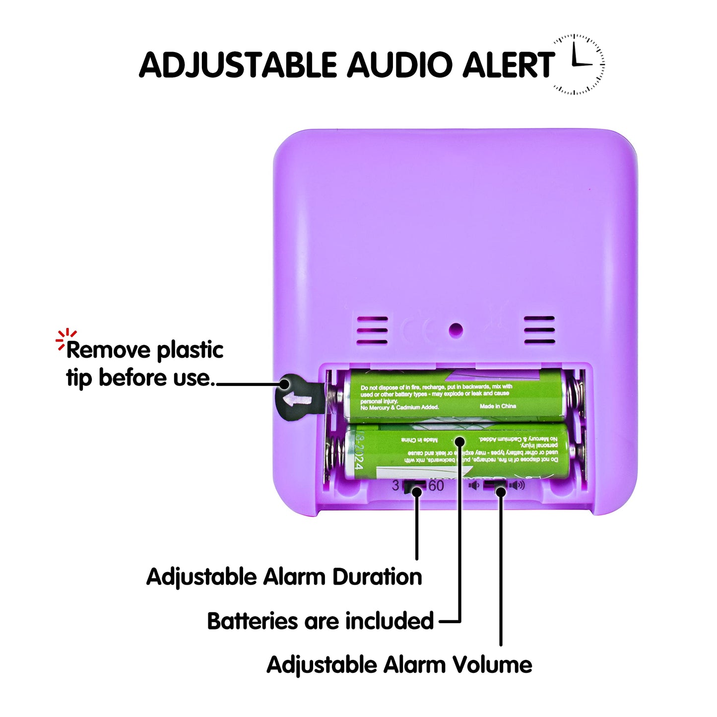 Visual Timer with Protective Case, 60-Minute Countdown Timer for Kids Autism ADHD Classroom Home Office, Countdown Clock for Teaching Work Meeting Time Management, Navy Blue/Colorful