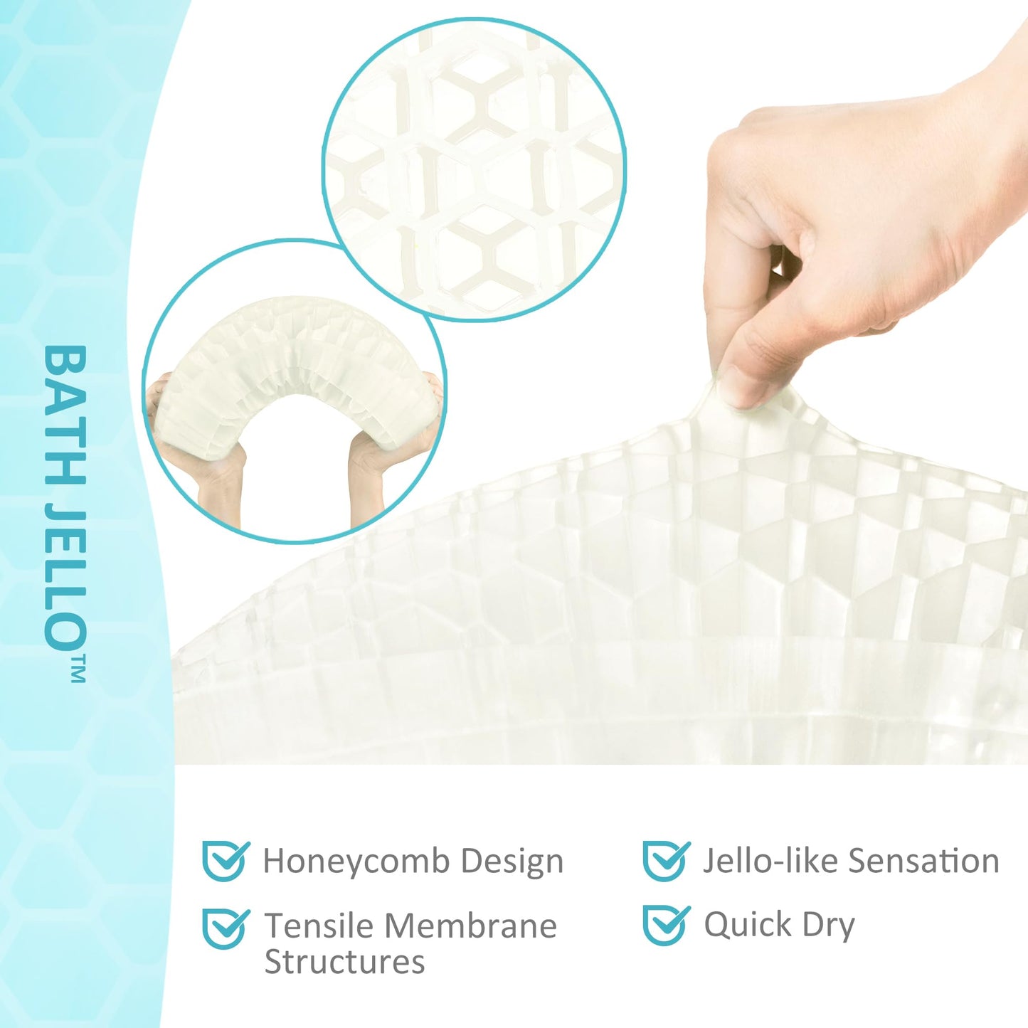 Bath Jello Gel Bath Pillow – Ergonomic Lumbar Support for Bathtub Comfort