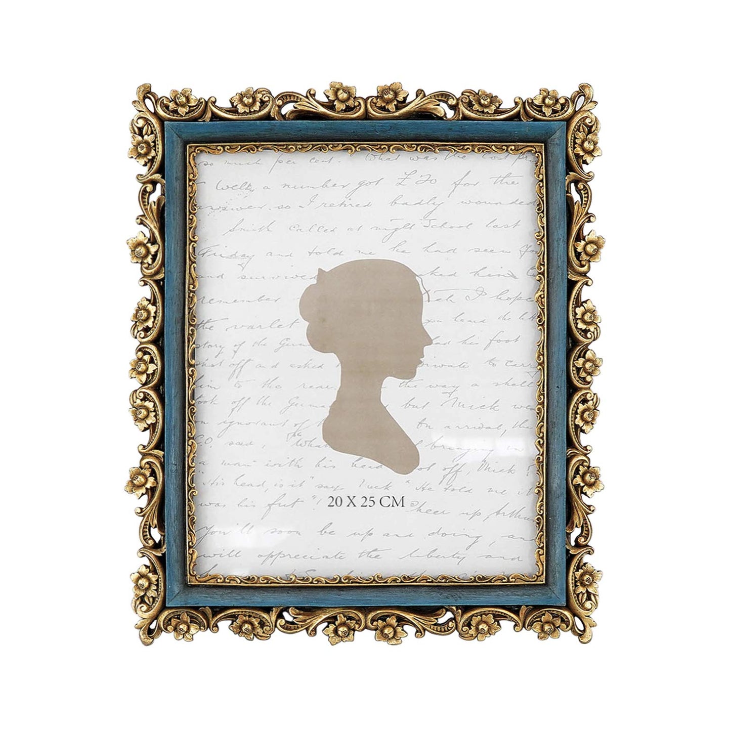 Sunlit Vintage Picture Frame 5x7 Inch, Luxury Antique Photo Frames with Glass Front, Photo Display, Tabletop Wall Hanging, Gift Ideas, Gold and Brown