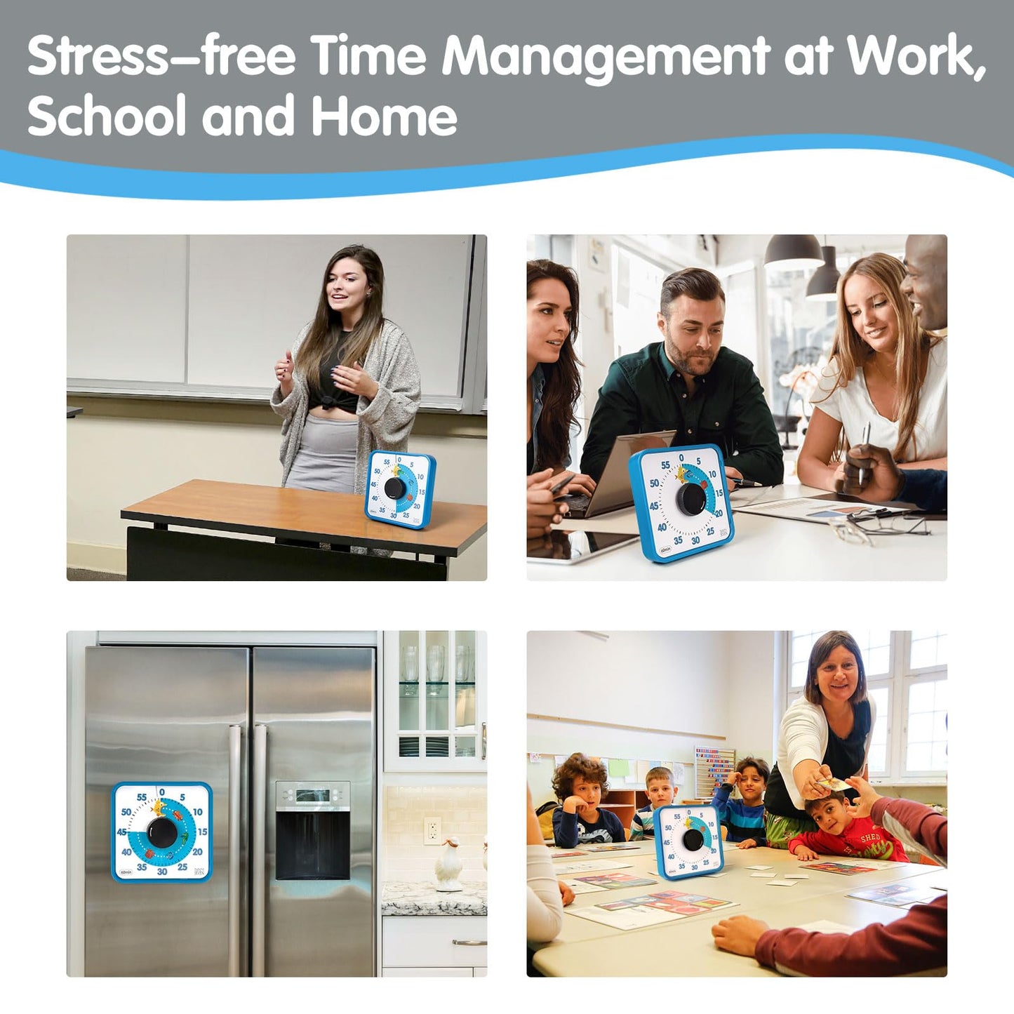 TWENTY5 SEVEN Countdown Timer 7.5 inch; 60 Minute 1 Hour Visual Timer – Classroom Teaching Tool Office Meeting, Mechanical Countdown Clock for Kids Exam Time Management Magnetic, Colorful