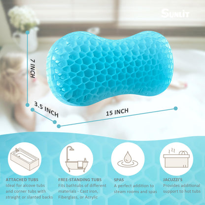 Bath Jello Gel Bath Pillow – Ergonomic Lumbar Support for Bathtub Comfort