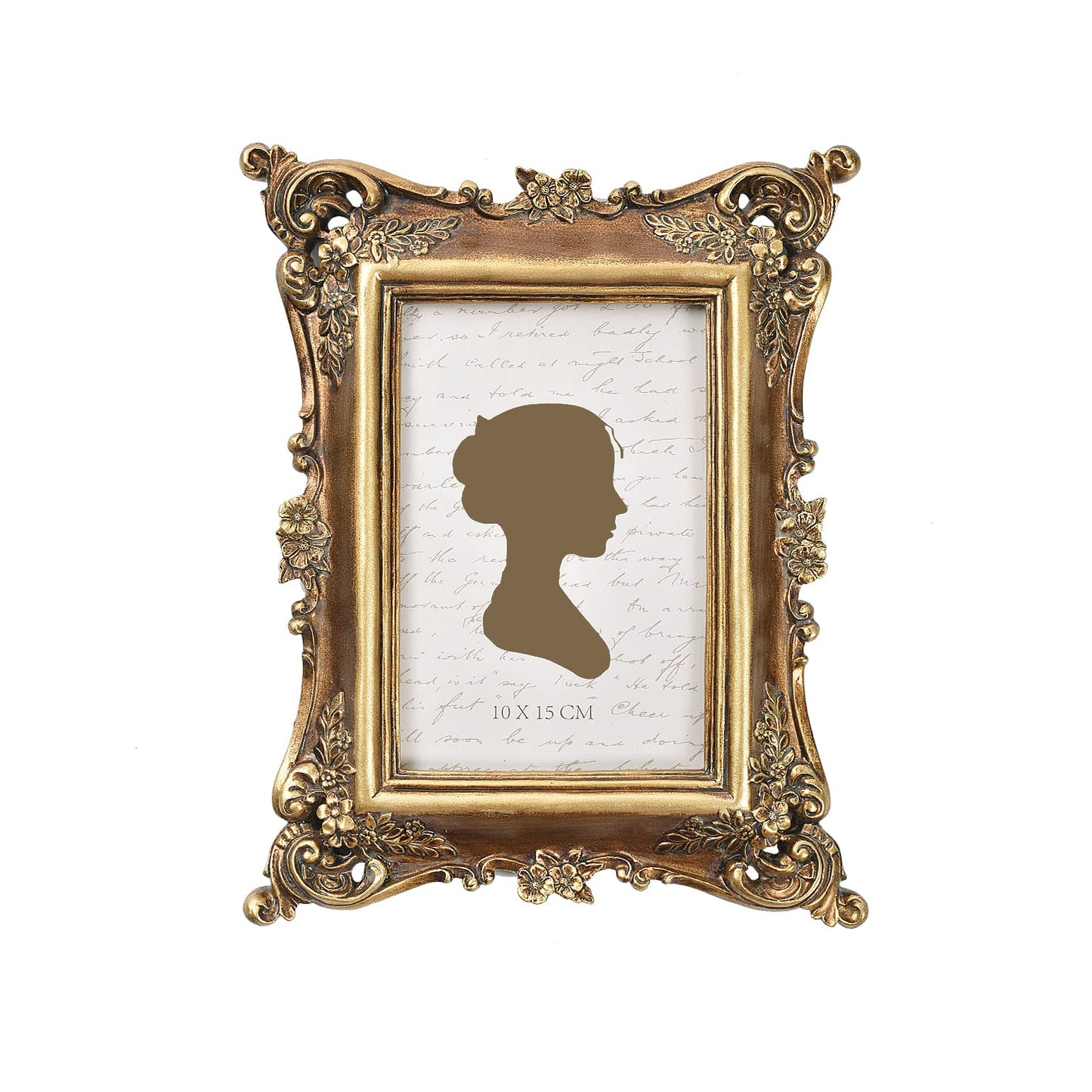 Sunlit Vintage Picture Frame 4x4 Inch, Luxury Antique Square Photo Frames with Glass Front, Photo Display, Tabletop Wall Hanging, Gift Ideas, Bronze Gold
