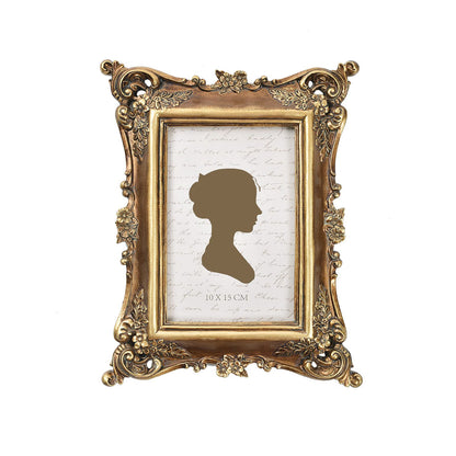 Sunlit Vintage Picture Frame 4x4 Inch, Luxury Antique Square Photo Frames with Glass Front, Photo Display, Tabletop Wall Hanging, Gift Ideas, Bronze Gold