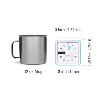 Visual Timer with Protective Case, 60-Minute Countdown Timer for Kids Autism ADHD Classroom Home Office, Countdown Clock for Teaching Work Meeting Time Management, Navy Blue/Colorful