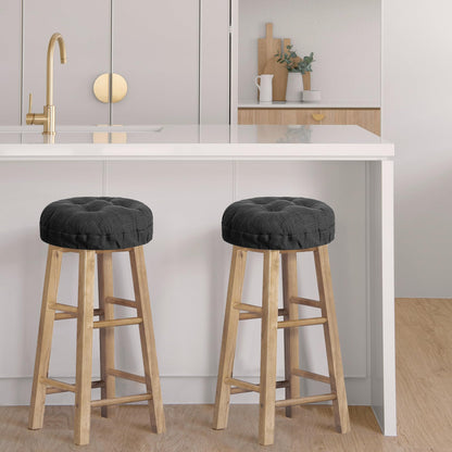 Sunlit Bar Stool Covers - Set of 2 Round Bar Stool Seat Covers, Soft and Cushioned Bar Chair Covers, Easy to Install and Wash, Cover Only, 12 Inch Diameter, Gray