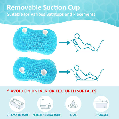 Bath Jello Gel Bath Pillow – Ergonomic Lumbar Support for Bathtub Comfort