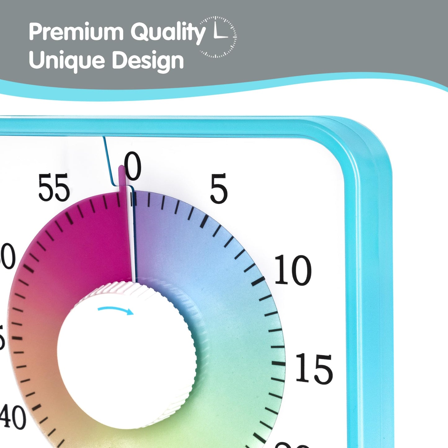 Visual Timer 7.5 inch, 60-Minute Countdown Timer for Kids Classroom Teaching Tool Office Meeting, Mechanical Countdown Clock for Exam Time Management Magnetic Kitchen Timer, Purple