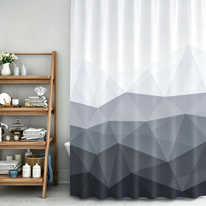 Sunlit Designer Popular Shower Curtain, Ombre Blue Fabric Contemporary Shower Curtains for Bathroom Décor