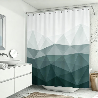 Sunlit Designer Popular Shower Curtain, Ombre Blue Fabric Contemporary Shower Curtains for Bathroom Décor