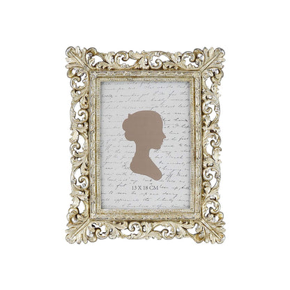 Sunlit Vintage Picture Frame 4x4 Inch, Luxury Antique Square Photo Frames with Glass Front, Photo Display, Tabletop Wall Hanging, Gift Ideas, Antique Gold Silver