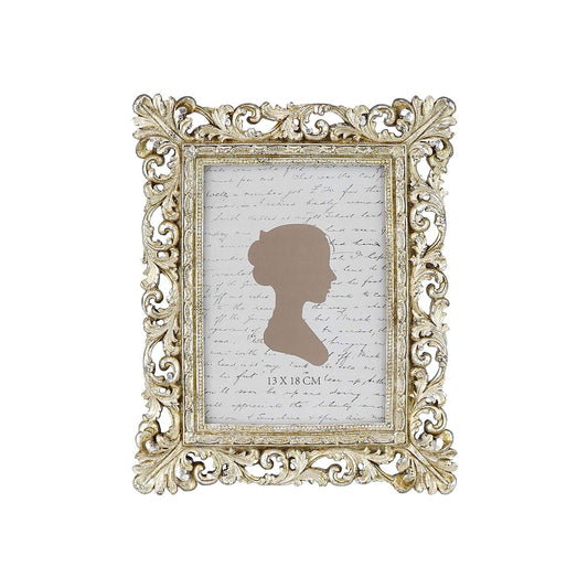 Sunlit Vintage Picture Frame 4x4 Inch, Luxury Antique Square Photo Frames with Glass Front, Photo Display, Tabletop Wall Hanging, Gift Ideas, Antique Gold Silver
