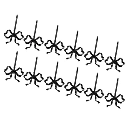 Sunlit Cute Gold Bow Knot Shower Curtain Hooks, Metal Home Decorative Shower Curtain Rings for Bathroom, Shower Curtain Hangers Bathroom Accessories, Set of 12