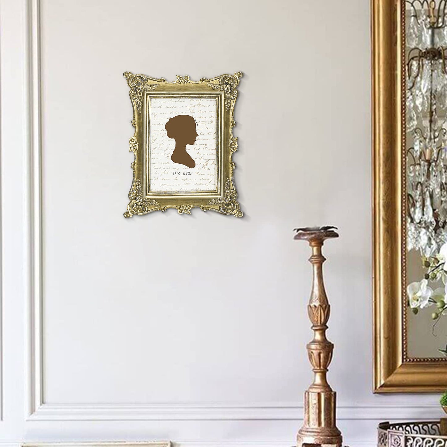 Sunlit Vintage Picture Frame 4x4 Inch, Luxury Antique Square Photo Frames with Glass Front, Photo Display, Tabletop Wall Hanging, Gift Ideas, Bronze Gold