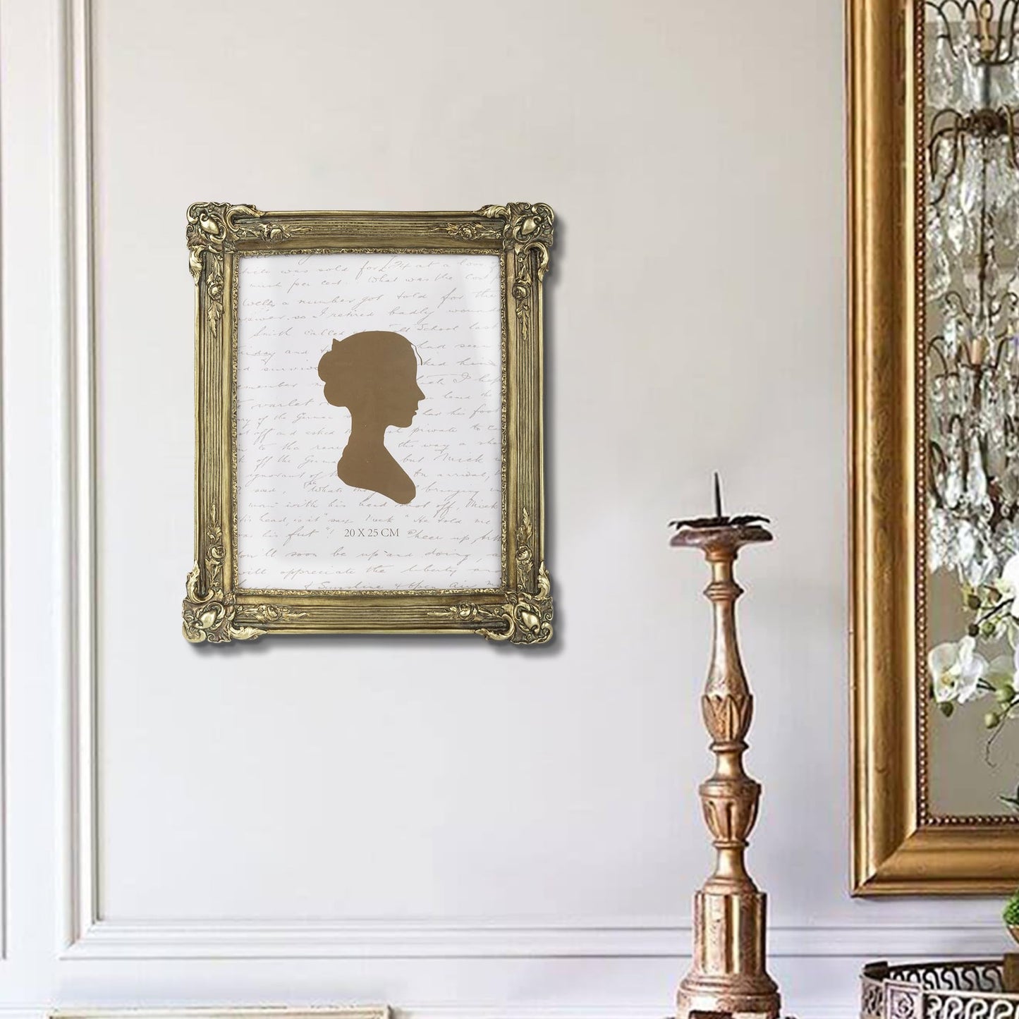 Sunlit Vintage Picture Frame 8x10 Inch, Luxury Antique Photo Frames with Glass Front, Photo Display, Tabletop Wall Hanging, Gift Ideas, Dark Gold