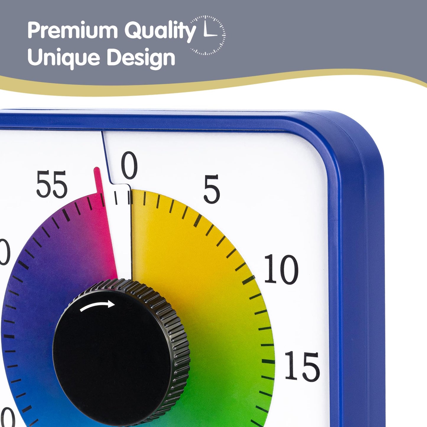 Visual Timer 7.5 inch, 60-Minute Countdown Timer for Kids Classroom Teaching Tool Office Meeting, Mechanical Countdown Clock for Exam Time Management Magnetic Kitchen Timer, Purple