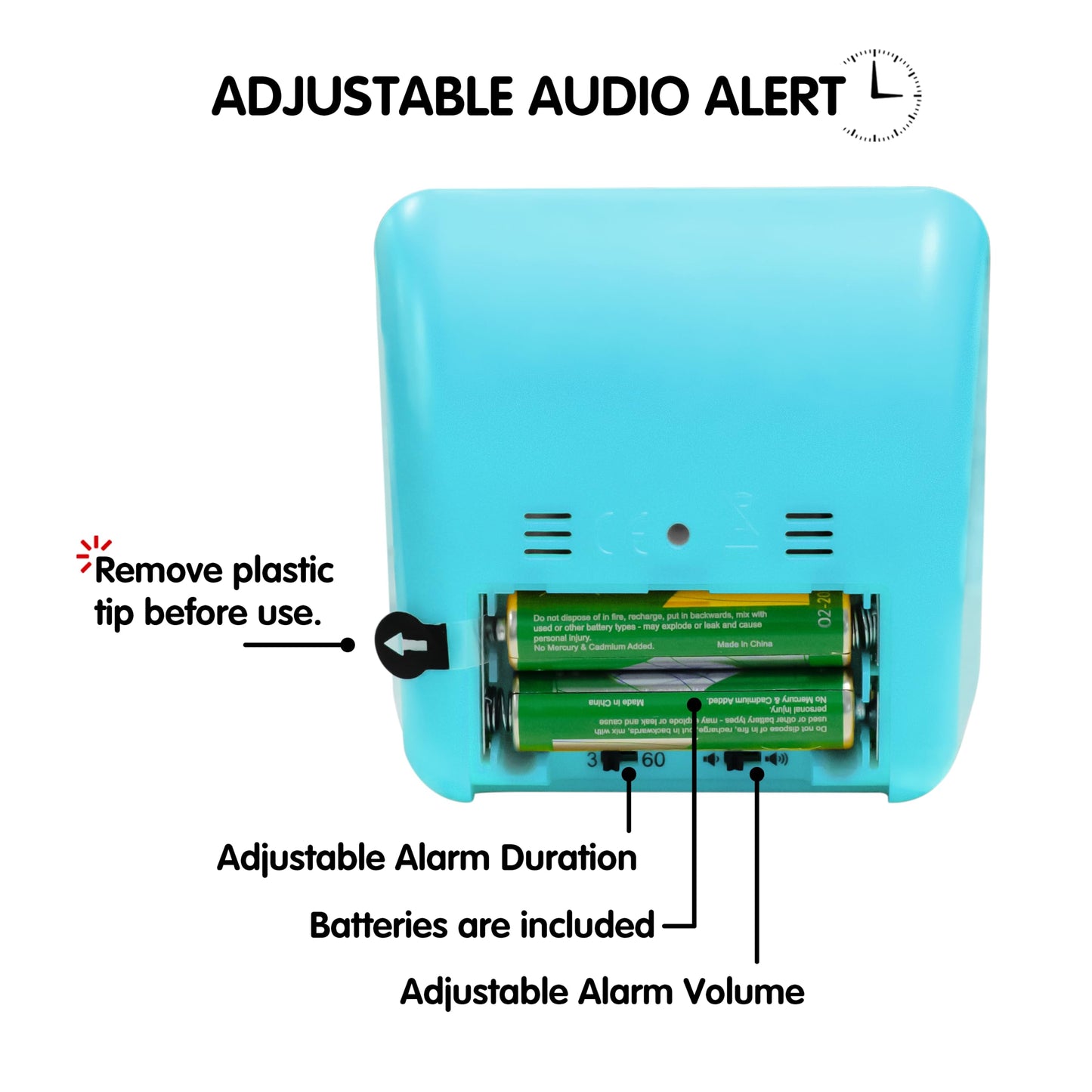 Visual Timer with Protective Case, 60-Minute Countdown Timer for Kids Autism ADHD Classroom Home Office, Countdown Clock for Teaching Work Meeting Time Management, Navy Blue/Colorful