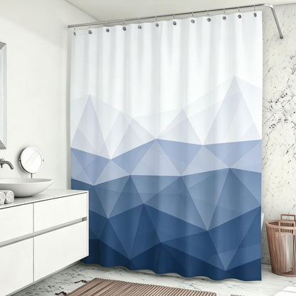 Sunlit Designer Popular Shower Curtain, Ombre Blue Fabric Contemporary Shower Curtains for Bathroom Décor