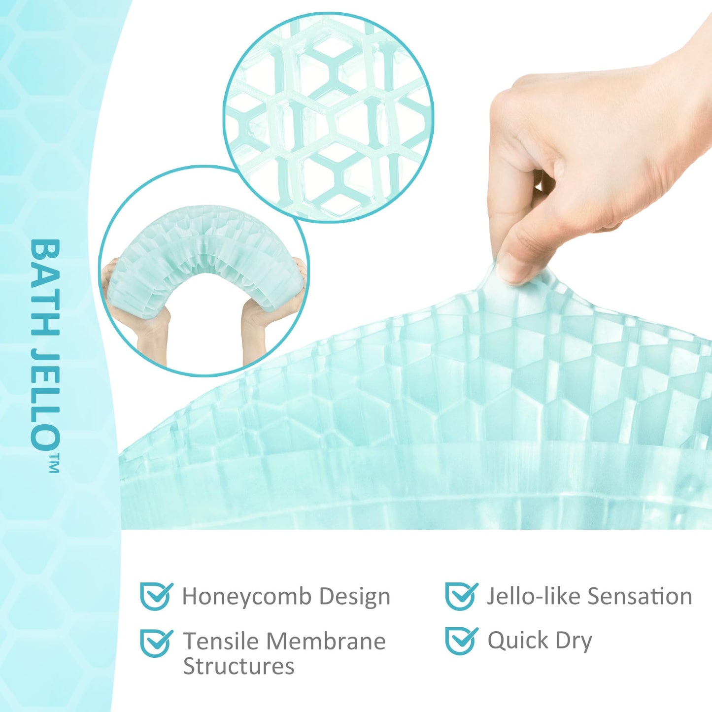 Bath Jello Gel Bath Pillow – Ergonomic Lumbar Support for Bathtub Comfort
