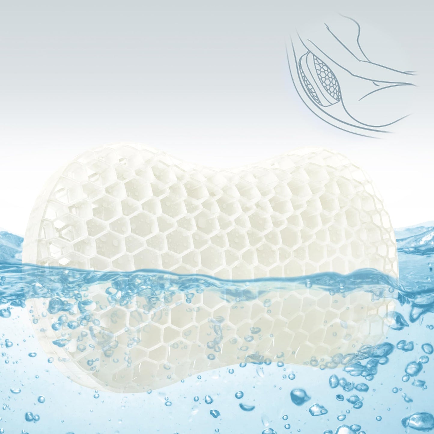 Bath Jello Gel Bath Pillow – Ergonomic Lumbar Support for Bathtub Comfort