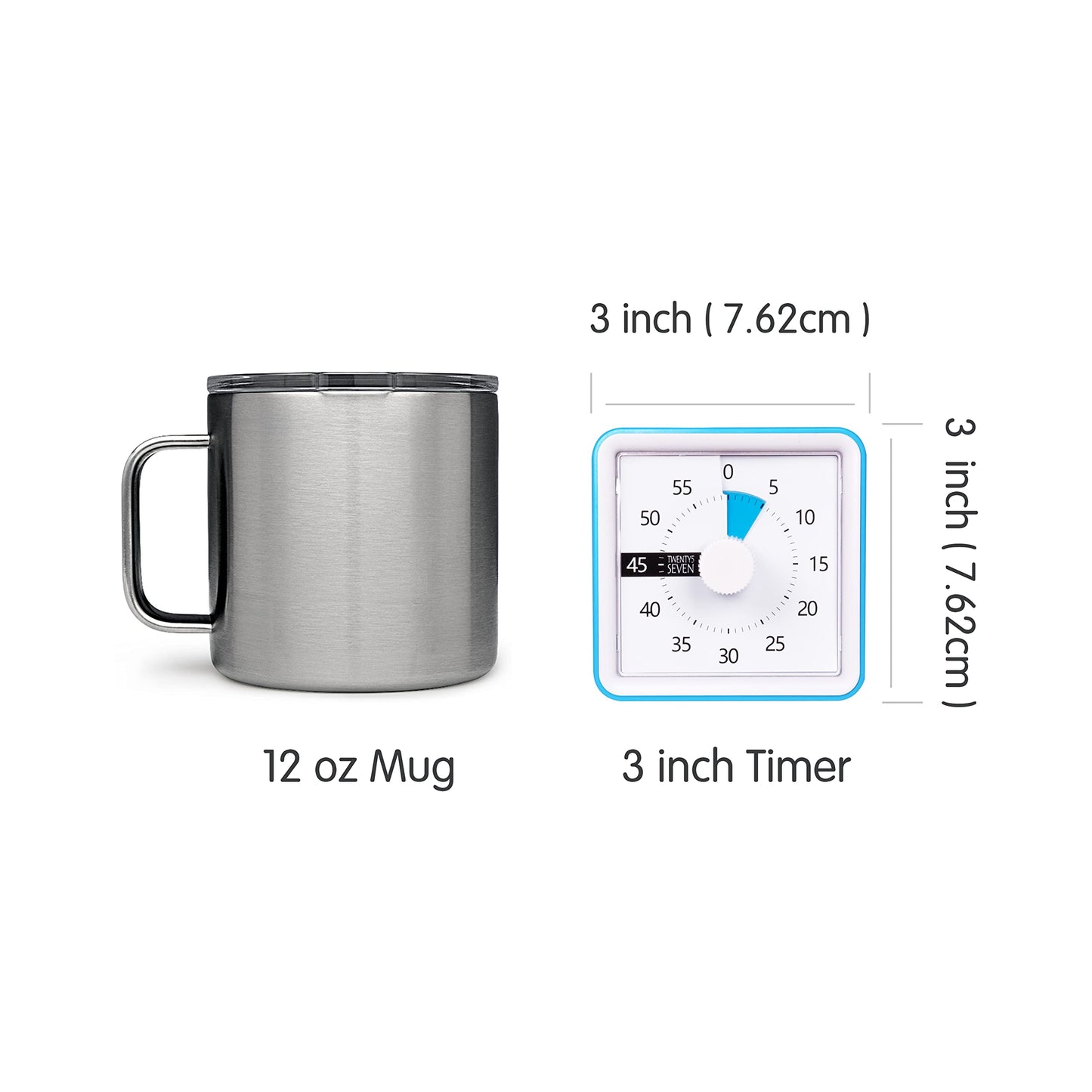 Visual Timer with Protective Case, 60-Minute Countdown Timer for Kids Autism ADHD Classroom Home Office, Countdown Clock for Teaching Work Meeting Time Management, Navy Blue/Colorful