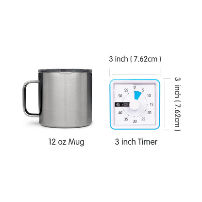 Visual Timer with Protective Case, 60-Minute Countdown Timer for Kids Autism ADHD Classroom Home Office, Countdown Clock for Teaching Work Meeting Time Management, Navy Blue/Colorful