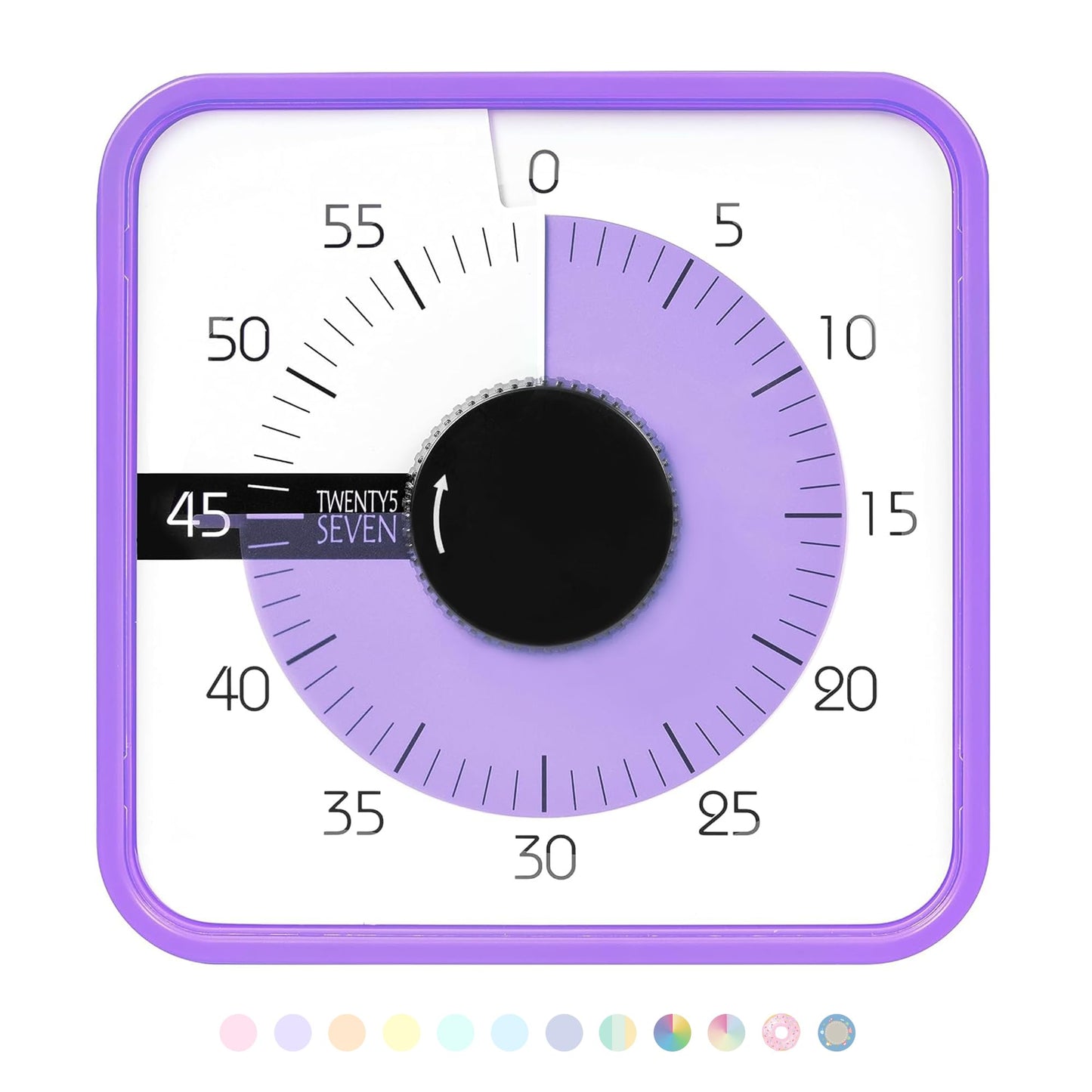 TWENTY5 SEVEN Countdown Timer 7.5 inch; 60 Minute 1 Hour Visual Timer – Classroom Teaching Tool Office Meeting, Mechanical Countdown Clock for Kids Exam Time Management Magnetic, Colorful
