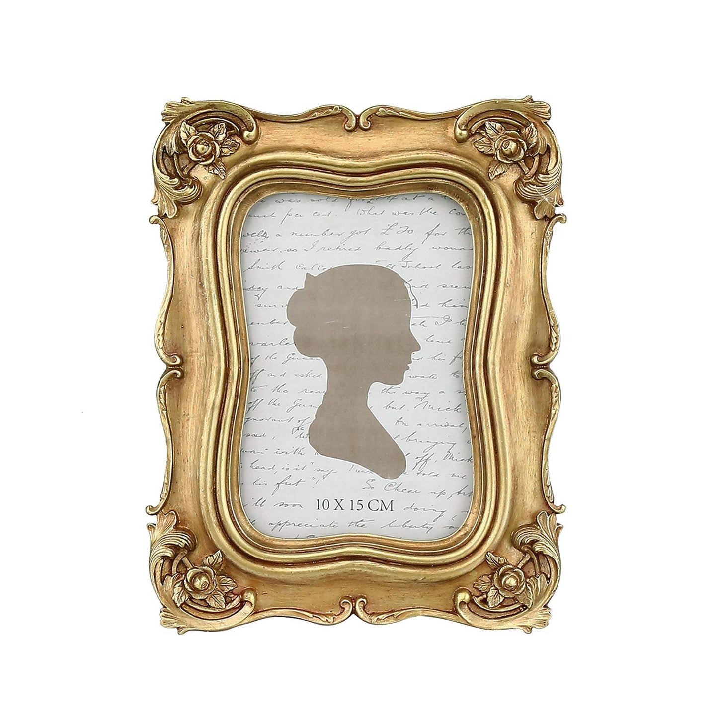 Sunlit Vintage Small Picture Frame 2.5x3.5 Inch, Antique Mini Polaroid Photo Frames with Glass Front, Luxury Wallet Size Picture Frames, Tiny Photo Frames Display Tabletop Wall Hanging Gift Ideas, Gold