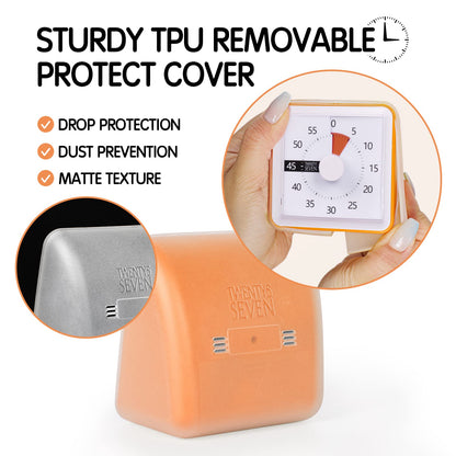 Visual Timer with Protective Case, 60-Minute Countdown Timer for Kids Autism ADHD Classroom Home Office, Countdown Clock for Teaching Work Meeting Time Management, Navy Blue/Colorful