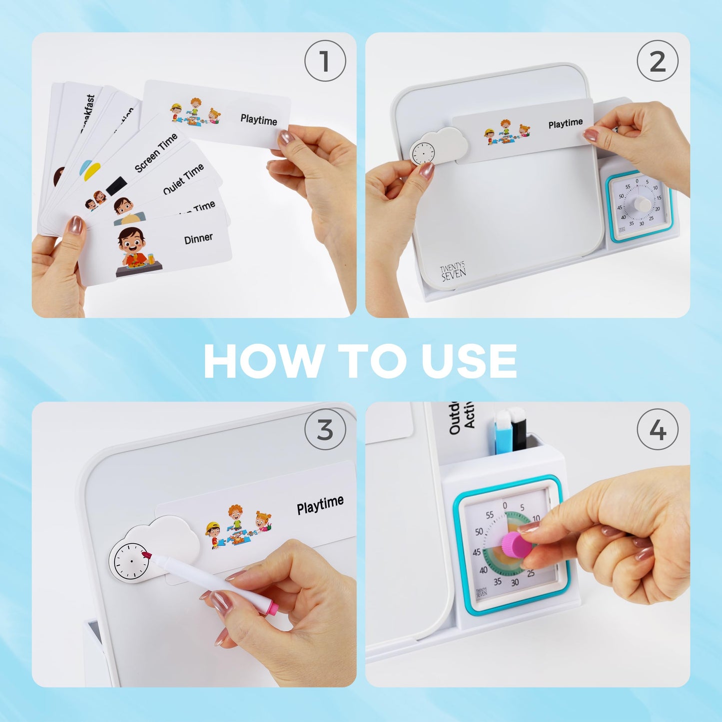 TWENTY5 SEVEN Visual Schedule for Kids, Autism Sensory Products for Classroom Home, Autism Learning Material Set for Autistic Children, Visual Sensory Toys for Boys and Girls, Pastel Rainbow