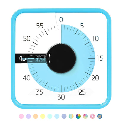 TWENTY5 SEVEN Countdown Timer 7.5 inch; 60 Minute 1 Hour Visual Timer – Classroom Teaching Tool Office Meeting, Mechanical Countdown Clock for Kids Exam Time Management Magnetic, Colorful