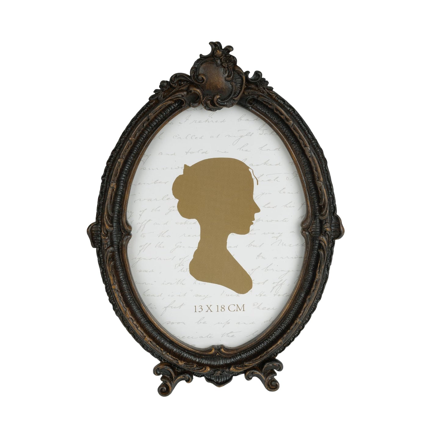 Sunlit Vintage Picture Frame 4x6 Inch, Oval Antique Photo Frames with Glass Front, Luxury Photo Display, Tabletop Wall Hanging, Gift Ideas, Brown