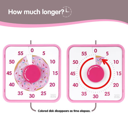 TWENTY5 SEVEN Countdown Timer 7.5 inch; 60 Minute 1 Hour Visual Timer – Classroom Teaching Tool Office Meeting, Mechanical Countdown Clock for Kids Exam Time Management Magnetic, Colorful