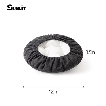 Sunlit Bar Stool Covers - Set of 2 Round Bar Stool Seat Covers, Soft and Cushioned Bar Chair Covers, Easy to Install and Wash, Cover Only, 12 Inch Diameter, Light Gray