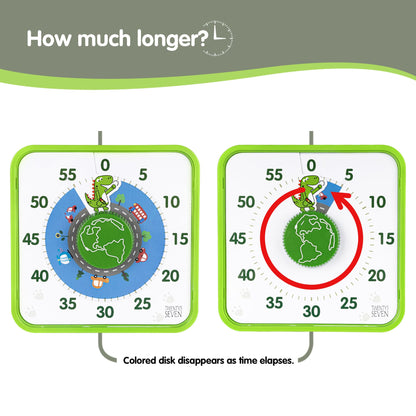 Visual Timer 7.5 inch, 60-Minute Countdown Timer for Kids Classroom Teaching Tool Office Meeting, Mechanical Countdown Clock for Exam Time Management Magnetic Kitchen Timer, Purple