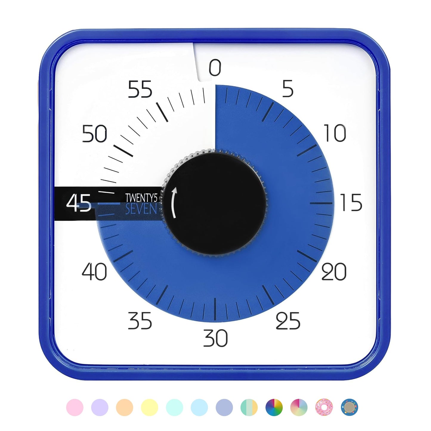TWENTY5 SEVEN Countdown Timer 7.5 inch; 60 Minute 1 Hour Visual Timer – Classroom Teaching Tool Office Meeting, Mechanical Countdown Clock for Kids Exam Time Management Magnetic, Sky Blue