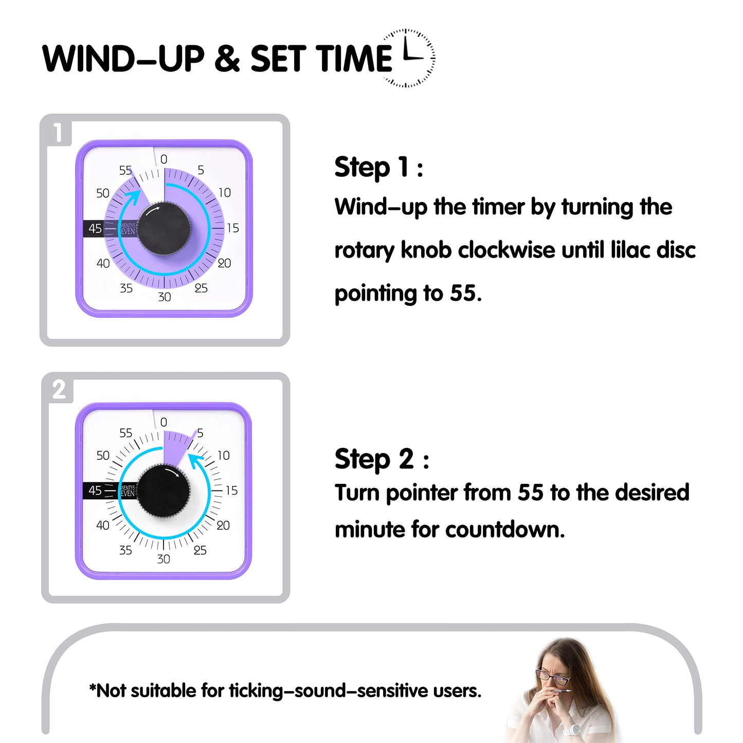 TWENTY5 SEVEN Countdown Timer 7.5 inch; 60 Minute 1 Hour Visual Timer – Classroom Teaching Tool Office Meeting, Mechanical Countdown Clock for Kids Exam Time Management Magnetic, Colorful