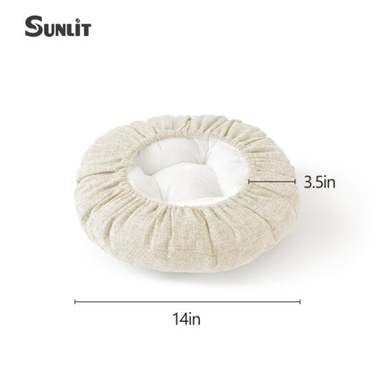 Sunlit Bar Stool Covers - Set of 2 Round Bar Stool Seat Covers, Soft and Cushioned Bar Chair Covers, Easy to Install and Wash, Cover Only, 12 Inch Diameter, Light Gray