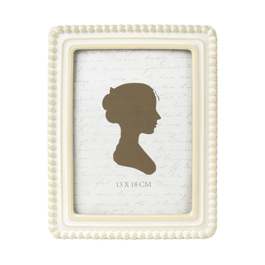 Sunlit Boho Vintage Picture Frame 4x4 Inch with Beaded Border, Luxury Antique Square Photo Frames with Glass Front, Photo Display, Tabletop Wall Hanging, Gift Idea, Distressed White