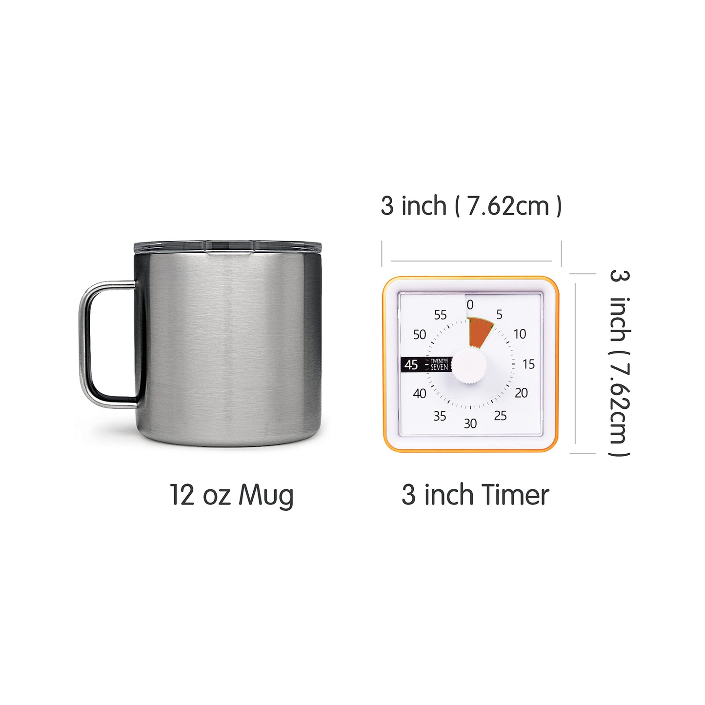 Visual Timer with Protective Case, 60-Minute Countdown Timer for Kids Autism ADHD Classroom Home Office, Countdown Clock for Teaching Work Meeting Time Management, Navy Blue/Colorful