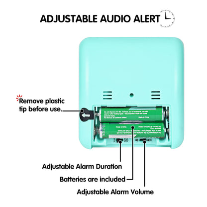 Visual Timer with Protective Case, 60-Minute Countdown Timer for Kids Autism ADHD Classroom Home Office, Countdown Clock for Teaching Work Meeting Time Management, Navy Blue/Colorful