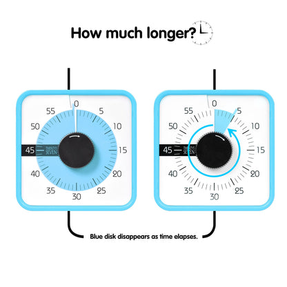TWENTY5 SEVEN Countdown Timer 7.5 inch; 60 Minute 1 Hour Visual Timer – Classroom Teaching Tool Office Meeting, Mechanical Countdown Clock for Kids Exam Time Management Magnetic, Colorful