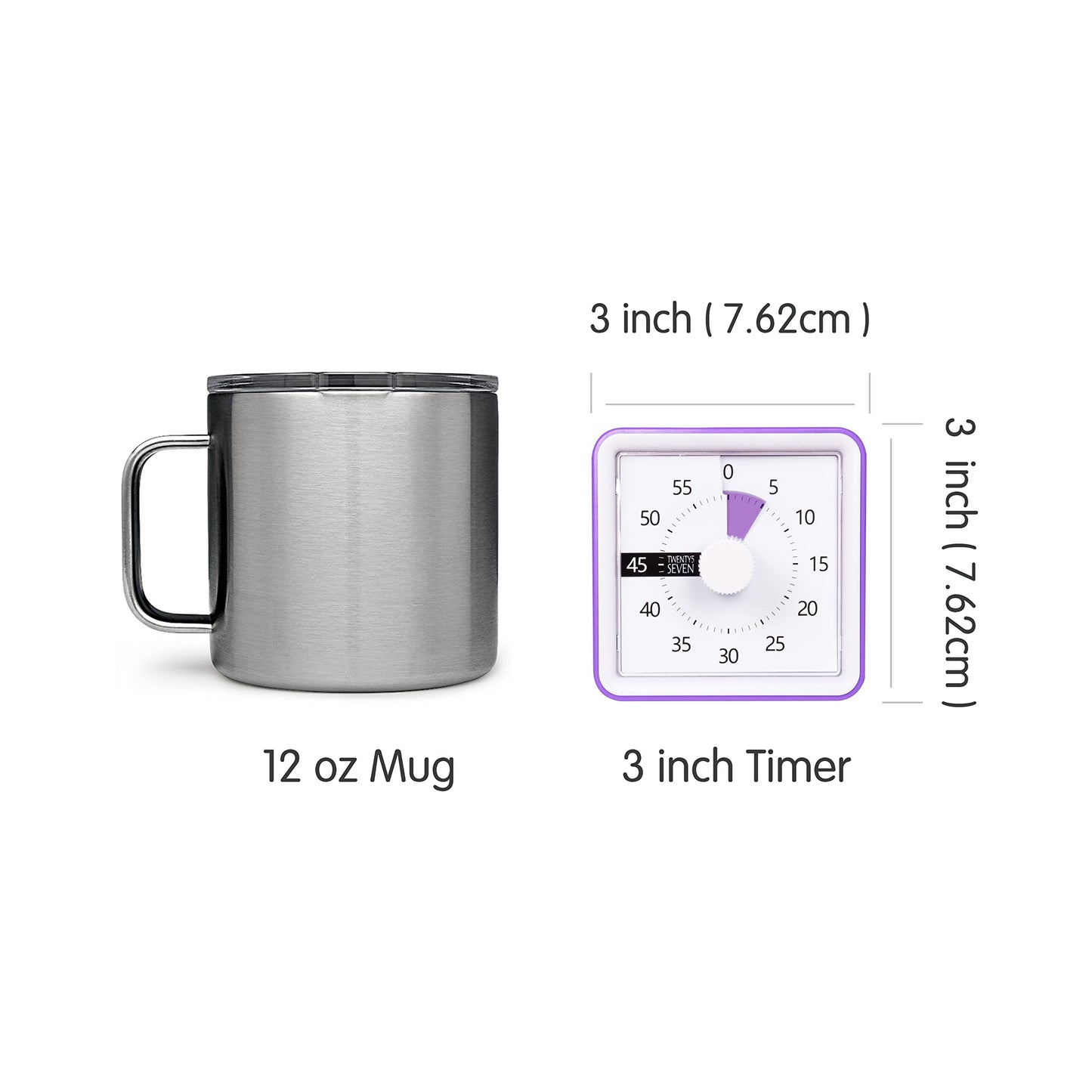 Visual Timer with Protective Case, 60-Minute Countdown Timer for Kids Autism ADHD Classroom Home Office, Countdown Clock for Teaching Work Meeting Time Management, Navy Blue/Colorful