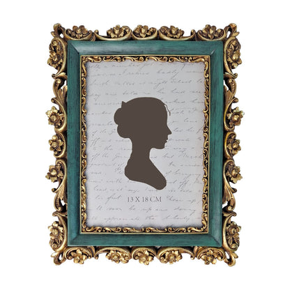 Sunlit Vintage Picture Frame 5x7 Inch, Luxury Antique Photo Frames with Glass Front, Photo Display, Tabletop Wall Hanging, Gift Ideas, Gold and Brown