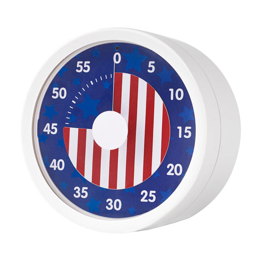 TWENTY5 SEVEN Countdown Timer 3 inch, Silent 60 Minute 1 Hour Visual Timer with Pause Function, Magnetic Classroom Teaching Tool Office Meeting, Countdown Clock for Kids Time Management, Blue Stars