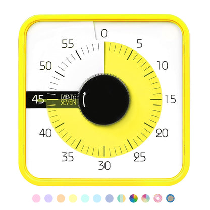 TWENTY5 SEVEN Countdown Timer 7.5 inch; 60 Minute 1 Hour Visual Timer – Classroom Teaching Tool Office Meeting, Mechanical Countdown Clock for Kids Exam Time Management Magnetic, Sky Blue