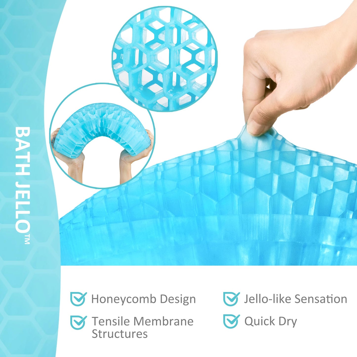 Bath Jello Gel Bath Pillow – Ergonomic Lumbar Support for Bathtub Comfort