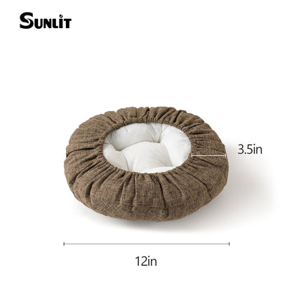 Sunlit Bar Stool Covers - Set of 2 Round Bar Stool Seat Covers, Soft and Cushioned Bar Chair Covers, Easy to Install and Wash, Cover Only, 12 Inch Diameter, Light Gray