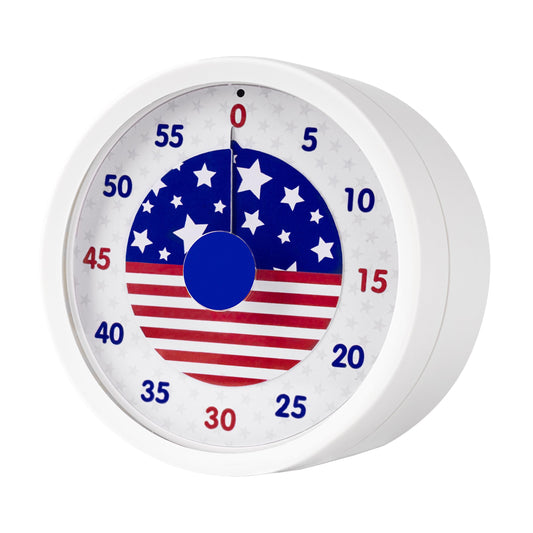 TWENTY5 SEVEN Countdown Timer 3 inch, Silent 60 Minute 1 Hour Visual Timer with Pause Function, Magnetic Classroom Teaching Tool Office Meeting, Countdown Clock for Kids Time Management, National Flag
