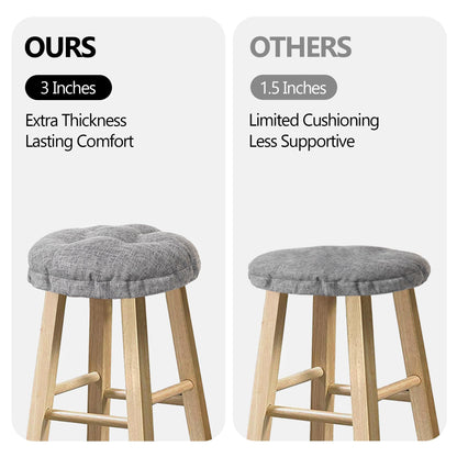 Sunlit Bar Stool Covers - Set of 2 Round Bar Stool Seat Covers, Soft and Cushioned Bar Chair Covers, Easy to Install and Wash, Cover Only, 12 Inch Diameter, Gray