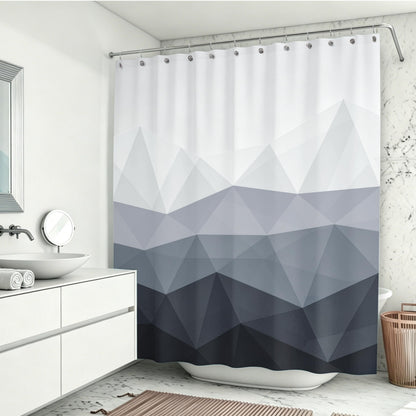 Sunlit Designer Popular Shower Curtain, Ombre Blue Fabric Contemporary Shower Curtains for Bathroom Décor